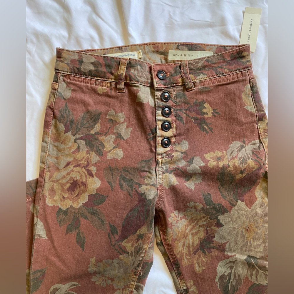 Anthropologie floral denim